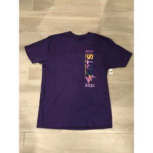 2021 FIGMENT FESTIVAL OF THE ARTS EPCOT XL EXTRA LARGE PURPLE T-SHIRT IN HAND